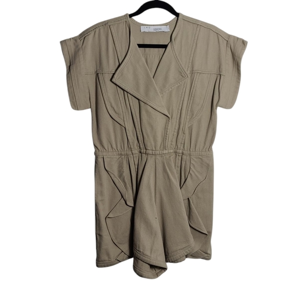 IRO Olno Pull-On 100% Cotton Twill Fabric Romper in Beige Size 36 US 4 - Picture 1 of 16